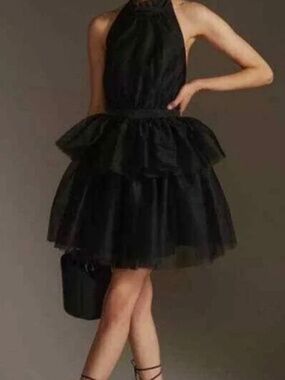 Hutch Tulle Halter Mini Dress